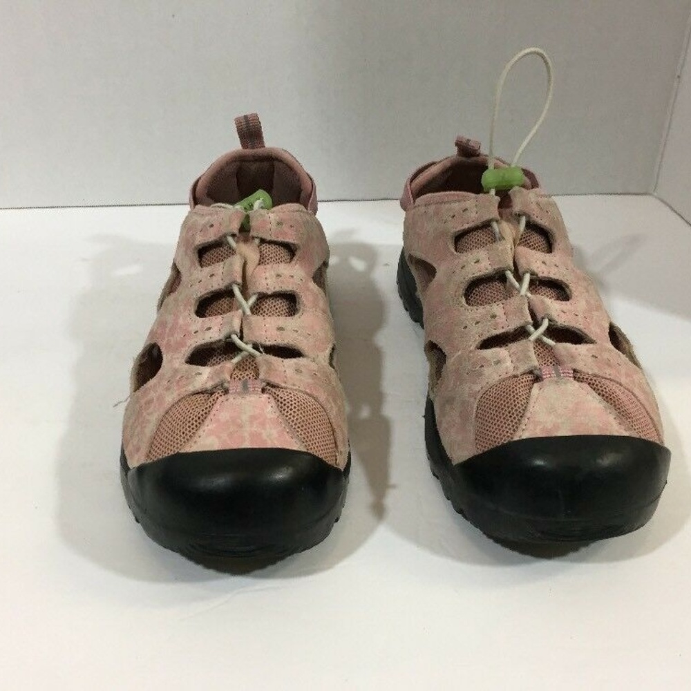 Lands end Women's Pink Hiking  SUEDE Shoe SZ 6